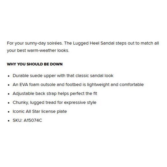 Converse Chuck Taylor All Star Lugged Heel Tan Suede Sandals Women's Size 9 NIB - Picture 14 of 14